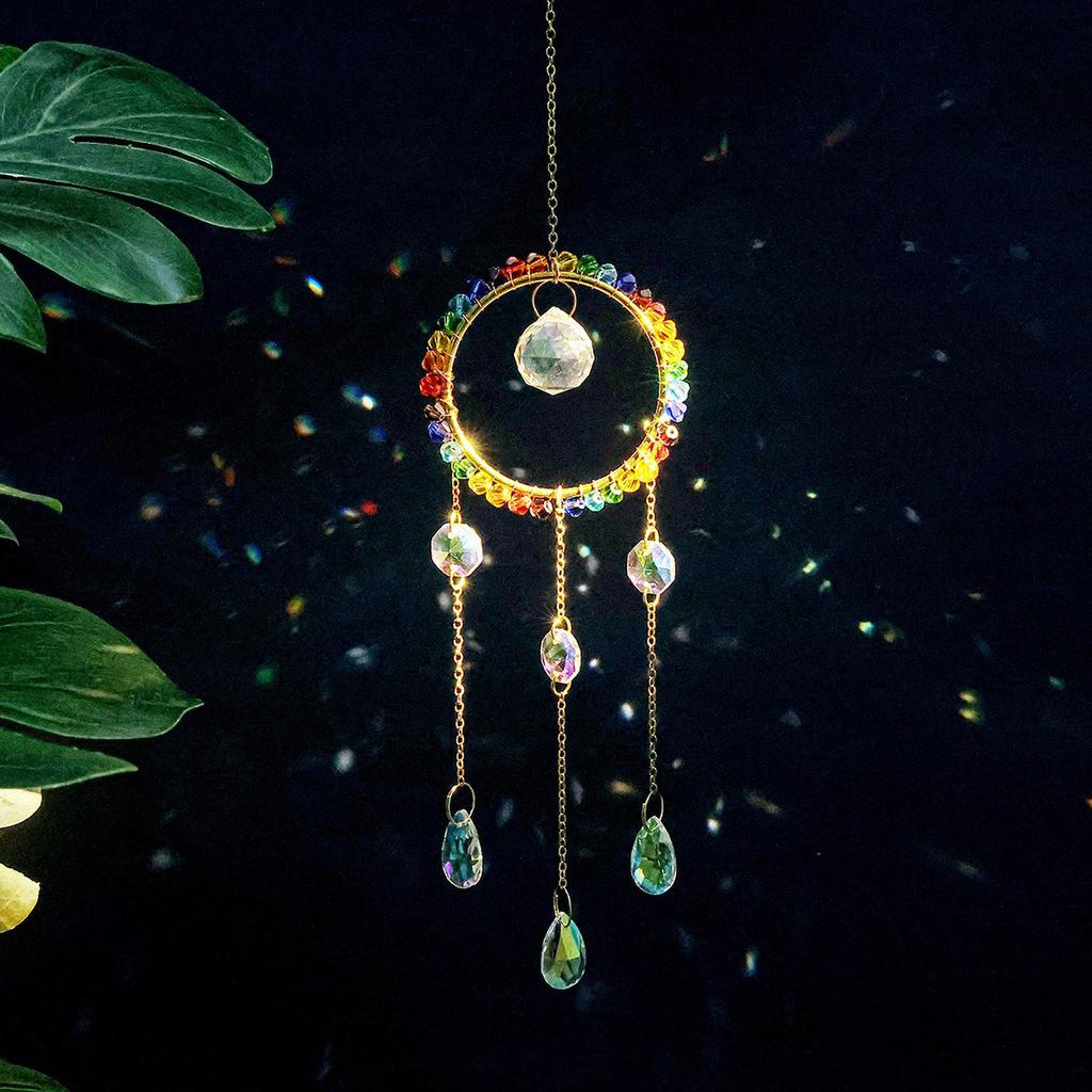 Crystal Rainbow Sun Catcher - Children's Dreamcatcher Pendant for Nursery & Playroom Decor