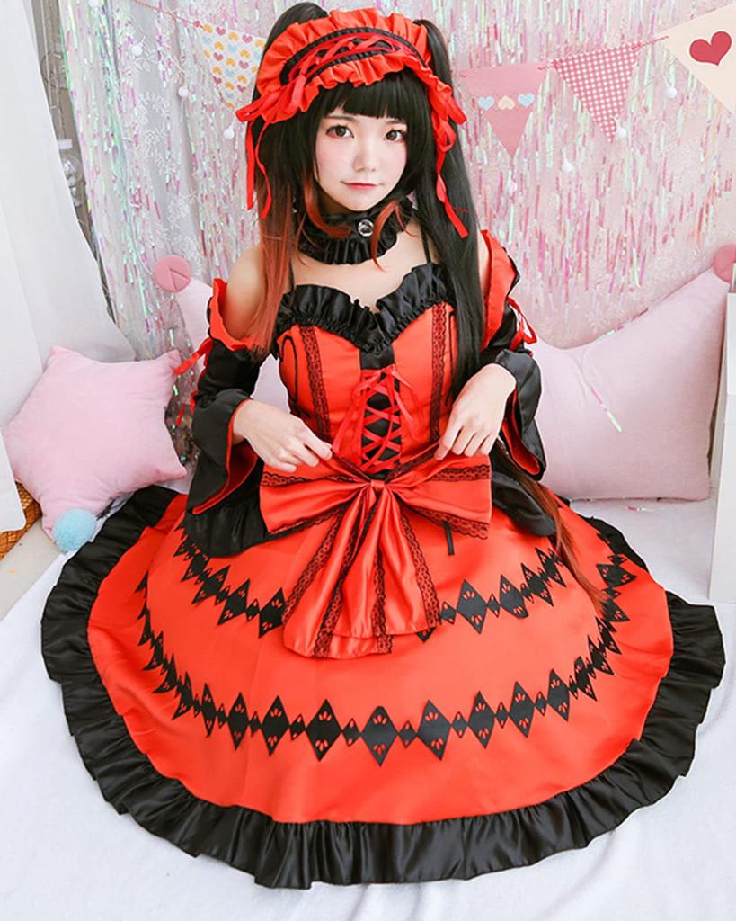 Wig Included Tokisaki Kurumi Cosplay Date A Live DATE A LIVE Halloween Gothic Lolita Tokisaki Kurumi [milky Time]