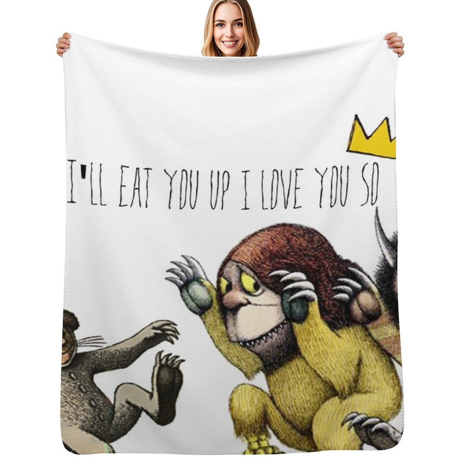 Where The Wild Things Are Throw Blanket Wrinkle Resistant Lightweight Blanket Size: 75*100cm, Weight: 230 GSM
