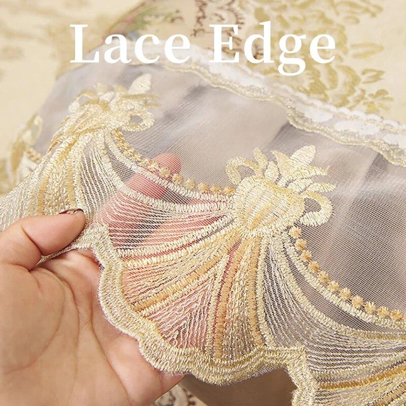 European Slipcover Jacquard Fabric Lace Edge Sofa Cover Living Room Anti-slip Sofa Cushion All-season Sofa Towel Home Decoration