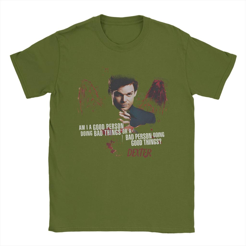 Mens Dexter Morgan Movie T Shirt Crime TV Drama Cotton Clothing Vintage Short Sleeve Crew Neck Tee Shirt Classic TShirts
