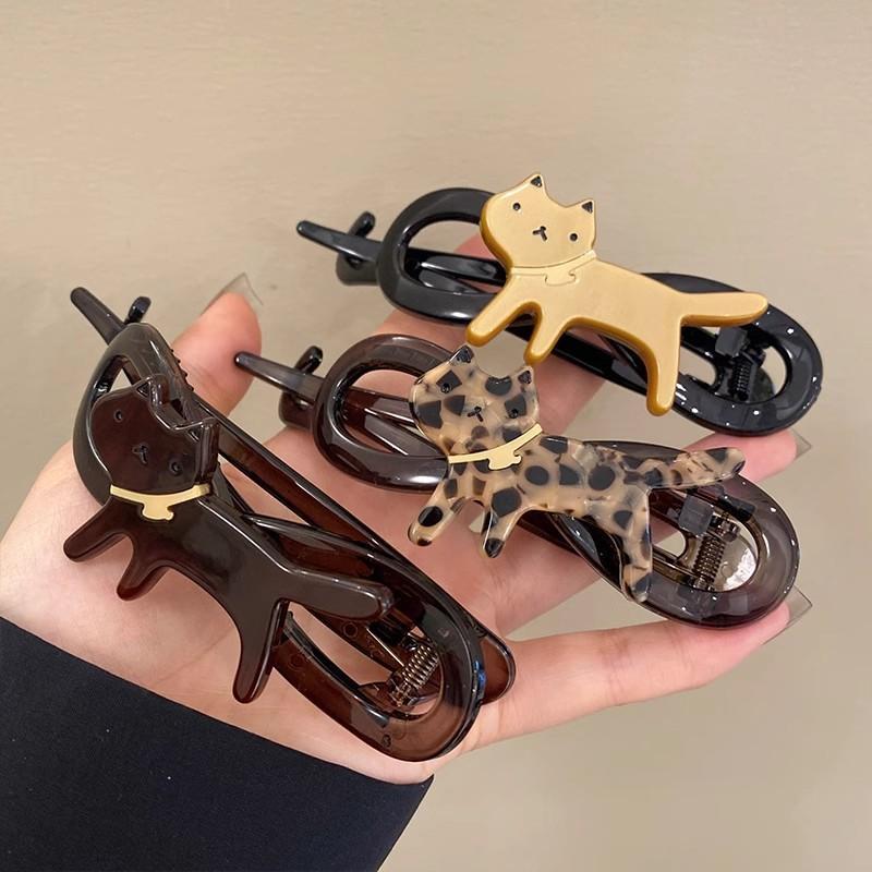 Clipsuri de păr noi cu răsucire coreeană, agrafe de păr cu pisică de desene animate, agrafă de păr pentru femei, fete, agrafă de păr vintage, accesorii de păr elegante