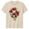 Hearts Flowers Valentines Day Unisexs TShirt Unisexs Tee Graphic Unisex Top