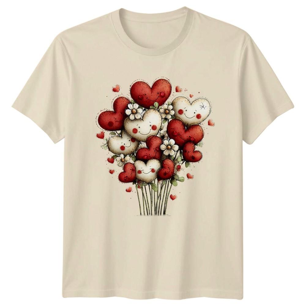 Hearts Flowers Valentines Day Unisexs TShirt Unisexs Tee Graphic Unisex Top