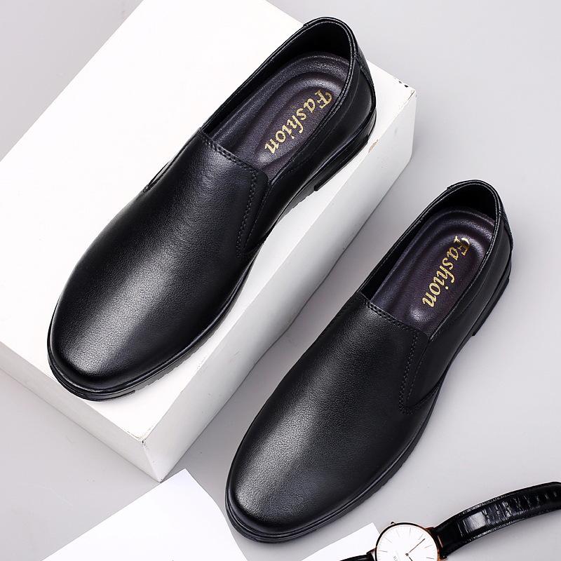 Men's Large Slip-on Loafers - Casual Leather, Cowhide, Spring/Summer Shoes