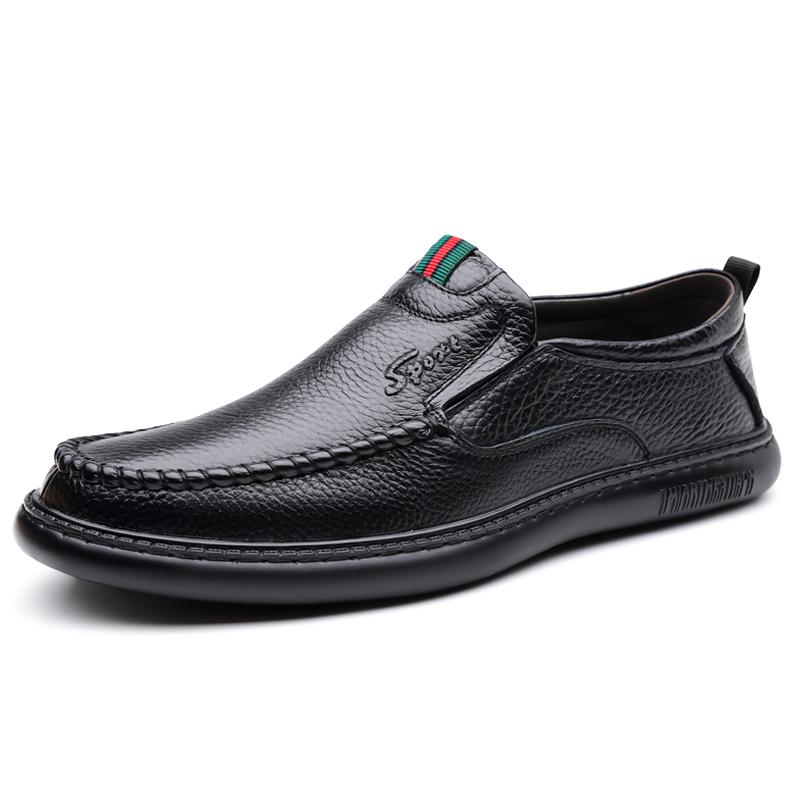 Herrenschuhe Weite Weite Leder Slipper Freizeitschuhe Leichtgewicht für geschwollene Füße mit Fußgewölbeunterstützung Schmerzlinderung