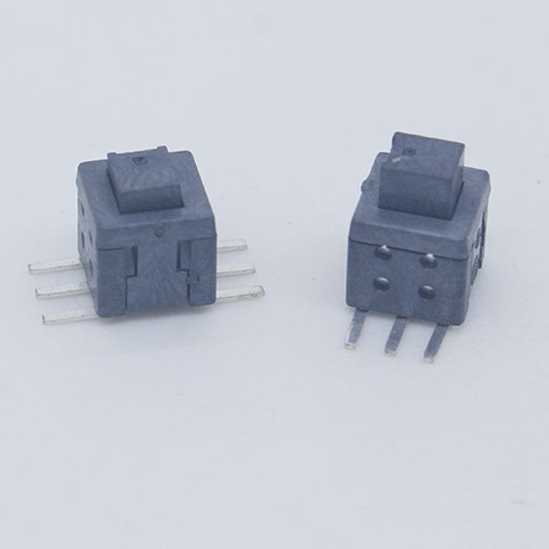 In Stock: 5.8x5.8 and 8.5x8.5 High/Flat Head Self-Locking Button Switch, Non-Locking Option Available