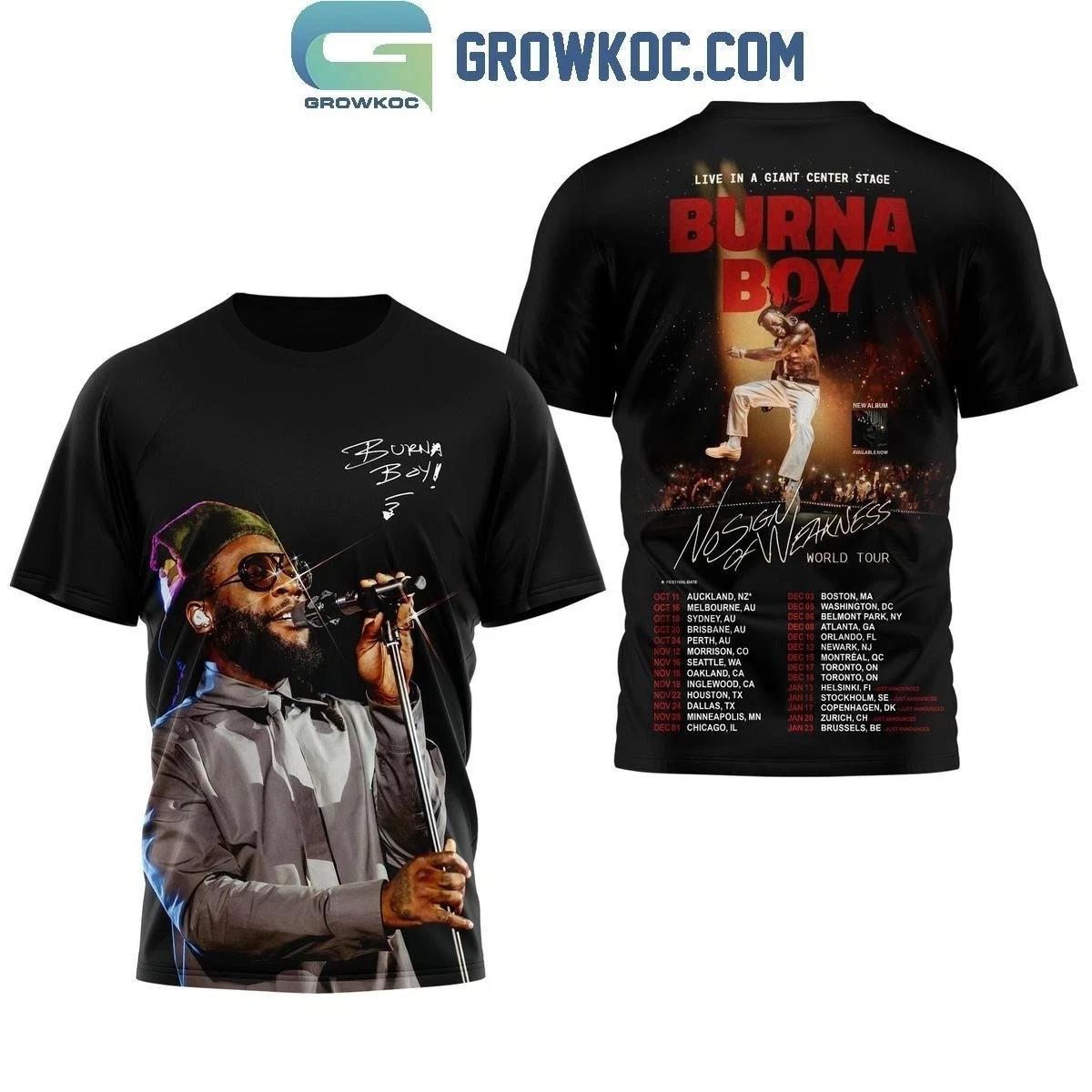 Burna Boy No Sign Of Weakness World Tour 3D T-Shirt XL