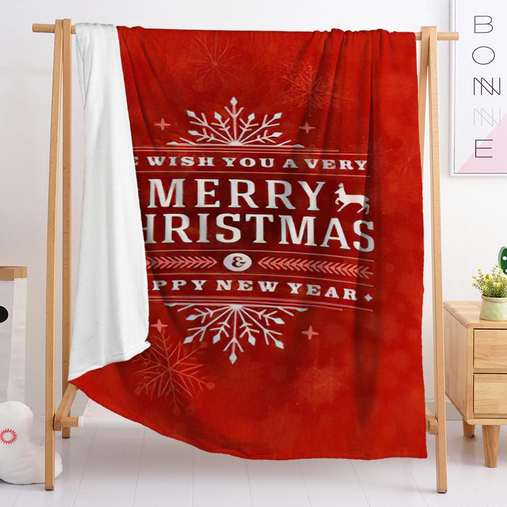 Flannel Blanket Red Christmas Bedroom Blanket European And American Size Blanket Digital Printing