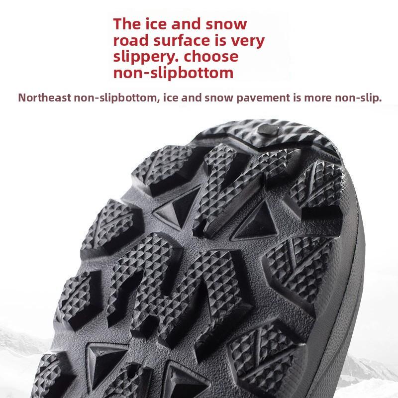 Fashion Men's Mid-calf Rain Boots Outdoor Non Slip Waterproof Fishing Boots Winter Plush Warm Snow Boot Plush Cotton Rain Boots for Men