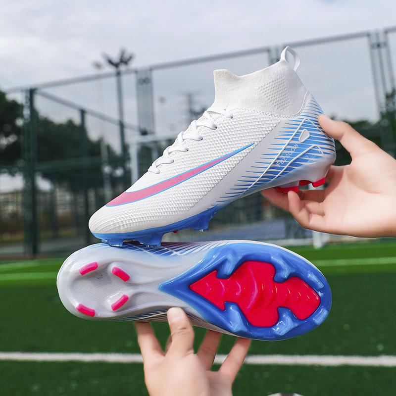 Batch 2025 World Cup C Ronaldo High-top Football Shoes Men's and Women's Youth Spikes Grass Training Shoes