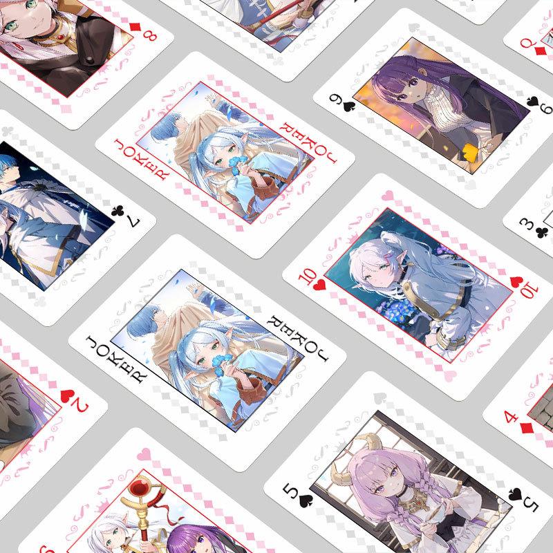 Anime Poker Toy Frieren At the Funeral Game Cards Frieren Himmel Cosplay Hardcover Coollection Gift