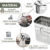 Kitchen Utensils Chopsticks Holder Drying Rack Basket with Hooks 2 Divided Compartments Quality Stainless Steel Large L5.4 X H4.3 X W2.6