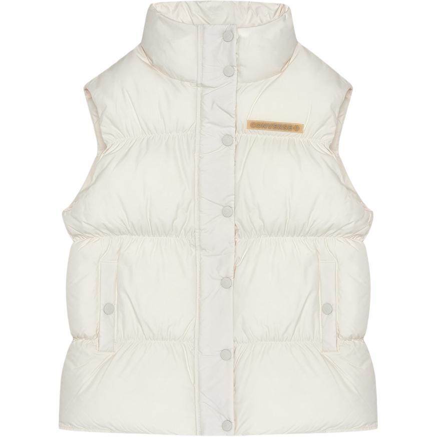 (WMNS) Converse Synthetic Super Puffer Vest Asia Sizing  Cream White  Women s 10025203-A02 L