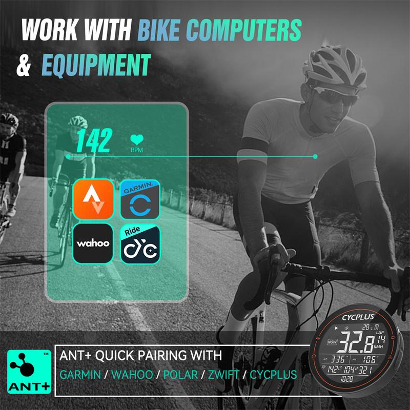 CYCPLUS Czujnik tętna Pasek na nadgarstek Bluetooth ANT+ Monitor fitness do komputera rowerowego Garmin Wahoo GPS