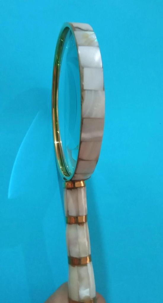 Brass Manifer Magnifying Glass with Leather Storage Case, Handmade Magnifying Lance, Classic Look