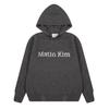 Knit Jacquard Letter Distressed Hem Hooded Sweater - Korean Style Two-Piece Look