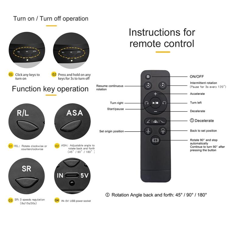 3 In 1 Remote Electric Rotating Display Stand Turntable