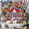 Retro Nostalgic 3d Brick Wall Mural Car Graffiti Large Mural Creative Graffiti Mural Cafe Restaurant Wallpaper