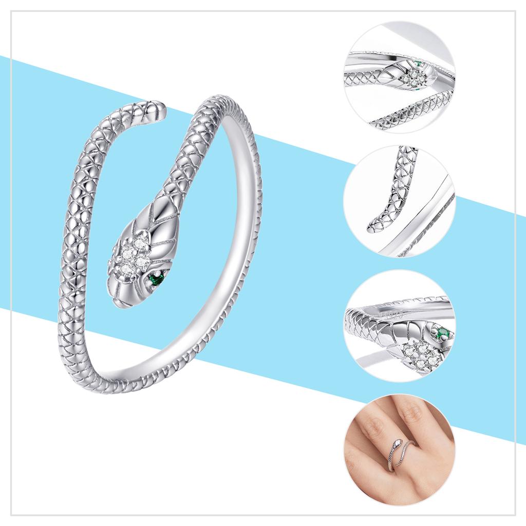 WOSTU Adjustable Rings Real 925 Silver Stackable Engagement Zircon Open Size Rings For Women Female Original Jewelry