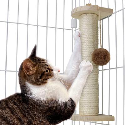 Cat Cage Scratcher with Toy, Cage Attachable, Full Set