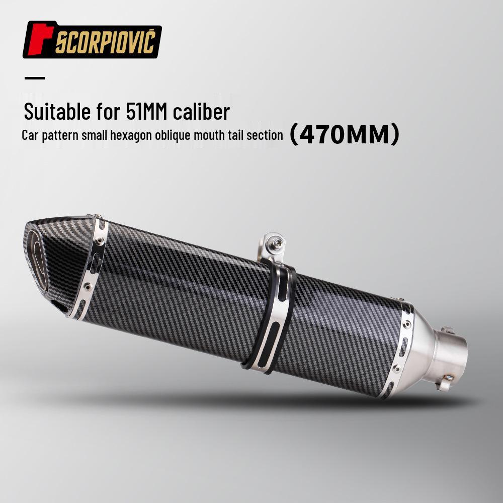 Carbon Fiber Hexagonal Exhaust Muffler Universal 51MM for CBR650 Sai 600 321R