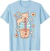 Cute Cat Drinking Bubble Tea Boba Milk Tea Graphic Tee Kawaii Kitten Lover Shirt