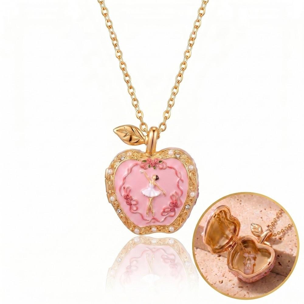 Gold color Opening Closing Phase Box Necklace Opening and Closing Box Pendant Necklace Women A