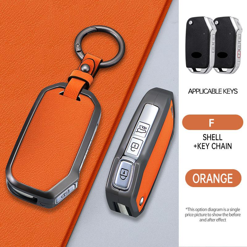 Zinc Alloy Leather Car Key Case Fob Cover For KIA Sportage R Stinger GT Sorento Ceed CD Cerato Forte SELTOS 2019 Accessories