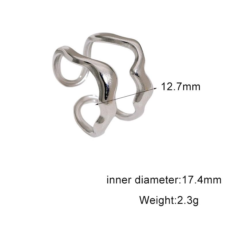 18K Gold Plated Titanium Steel Open Ring: European Fashion, Trendy & Stylish Design for Women.