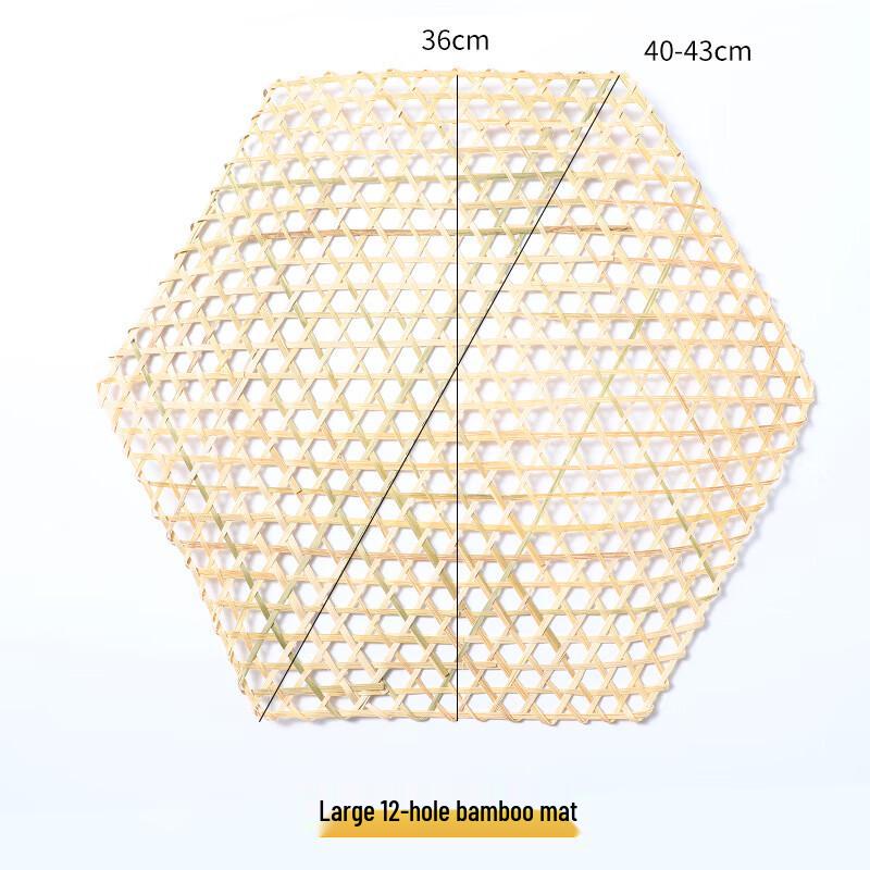 Hansheng Hand-Woven Hexagonal Bamboo Steamer Mats, Non-Stick (50-Pack)