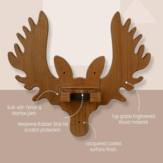 Gitarrenwandhalterung Gitarrenständer aus Holz Rentiergeweih-Design für Akustik-, E-Gitarren und Ukulele