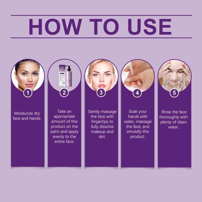 Grapeseed Cleansing Oil for Face Deep Pore Makeup Remover NonGreasy Moisturizing Nourishing Home Skincare