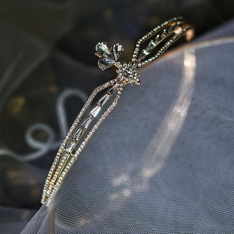 Новая Свадебная Корона Свадебная Тиара Корона со Стразами Принцесса Простой Стиль Свадебные Аксессуары для Женщин