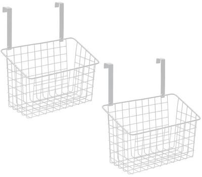 DIFEIUKI Wall-Mounted Storage Baskets, Set of 2, Hanging Baskets, Door Rack, Small Item Storage, Miscellaneous Storage, Over-the-Door Storage Box, Kit