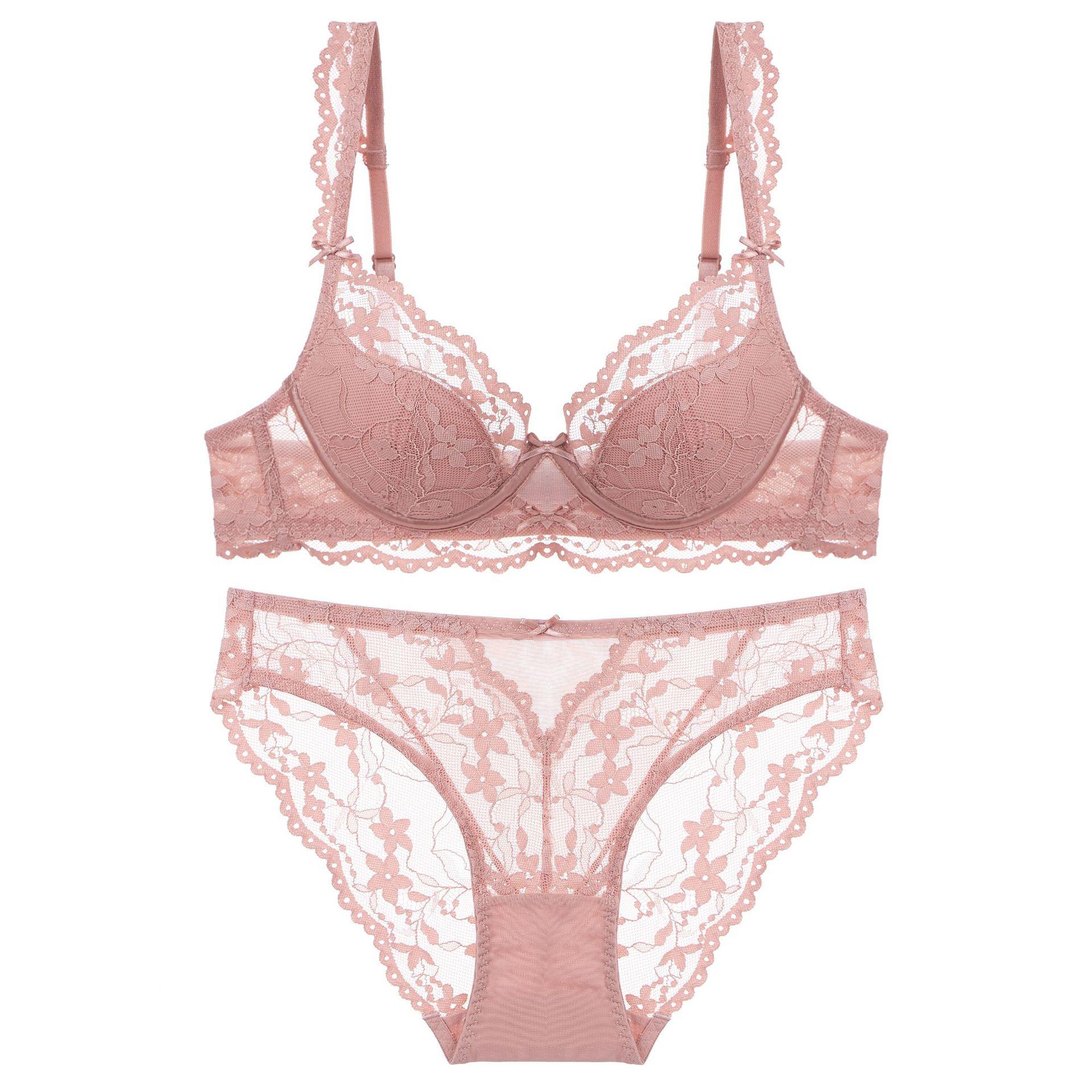 

Новый женский кружевной комплект нижнего белья с вышивкой в виде цветов, сексуальный, с полыми чашками, тонкий, пуш-ап, летнее комфортное нижнее белье, бюстгальтеры с регулируемыми бретелями 85B розовый