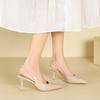 3-1 Baotou rear empty high-heeled sandals women's summer not tired feet single shoes women's pointed thin-heeled high-heeled shoes women