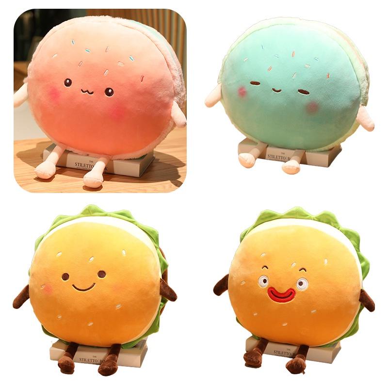 Hamburger Plush Toy With Pp Cotton Soft Filling For Kids Gift And Cozy Hand Warmer