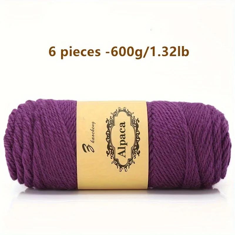 6 Pcs Premium Soft & Durable Alpaca Blend Yarn Worsted Weight, Perfect for Knitting Sweaters Assorted Colors