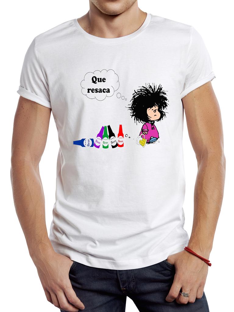TEEHUB Funny Mafalda Hangover Beer T Shirt Short Sleeve Cartoon Girl Printed Harajuku Tshirt Tops Men's T-shirt Streetwear