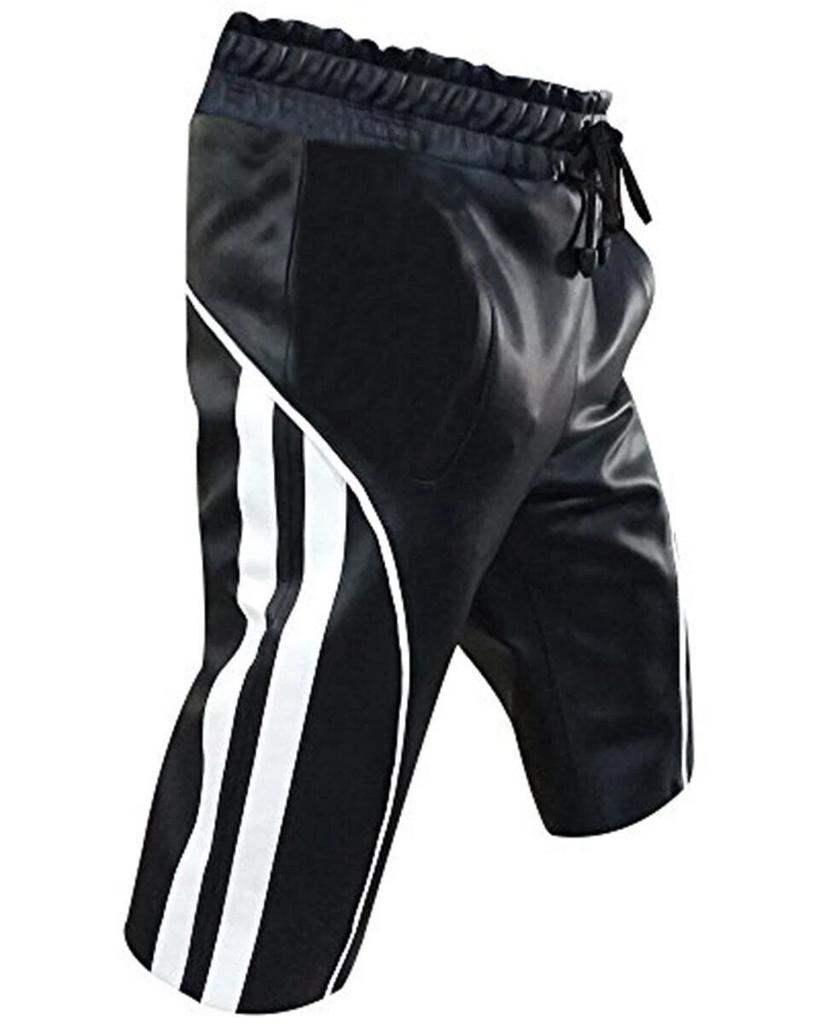 Black Gym Shorts Unique100% Leather Lambskin Men Biker Genuine Stylish Boxer