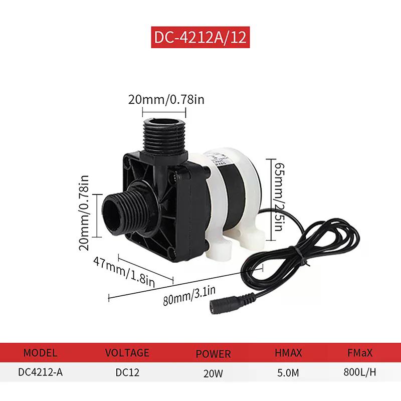 1Pcs DC 12V 24V IP68 Silent 4 Points Threaded Brushless Solar Motor Water Pump Water Heater Shower Floor Heating Booster Pumps