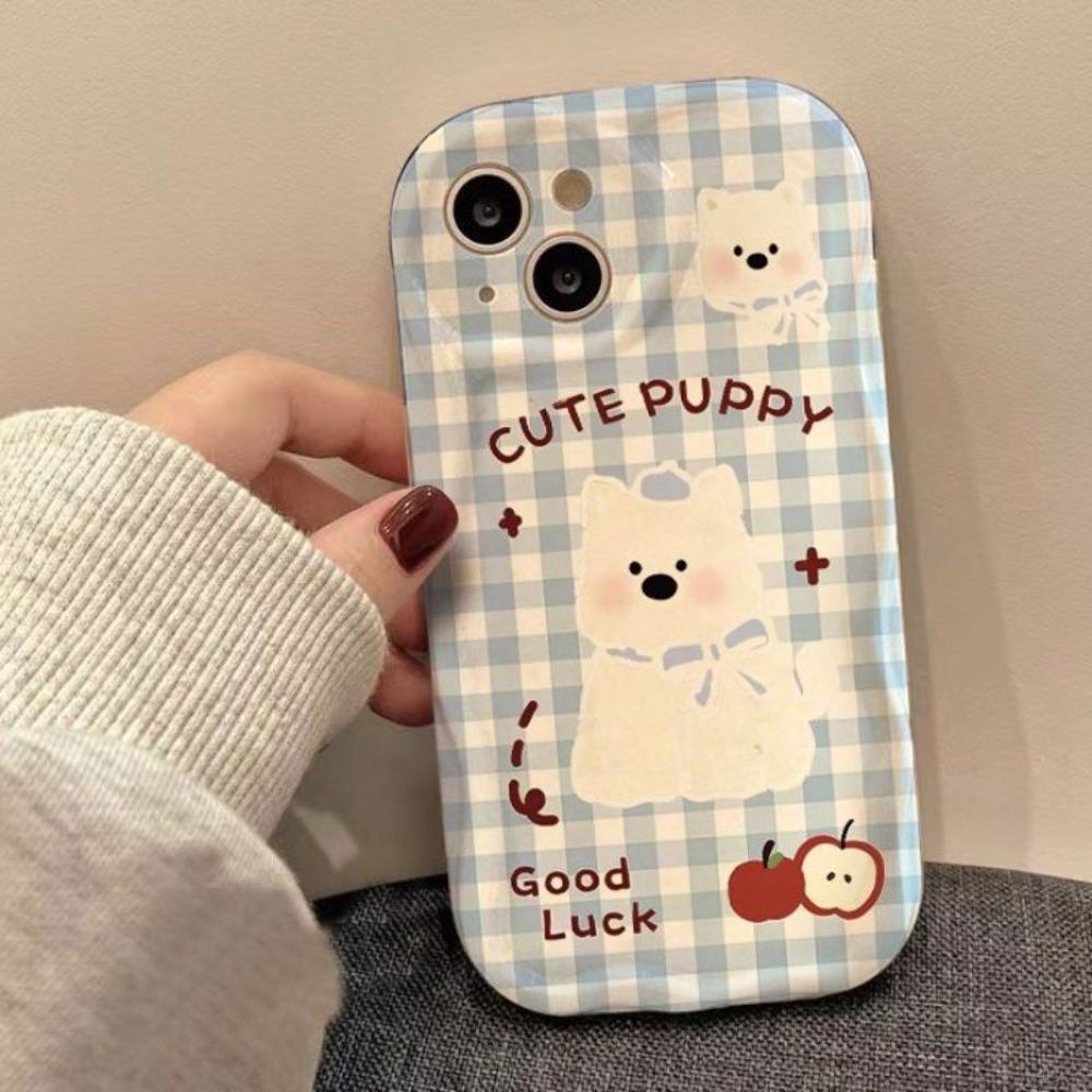 Cute Puppy Pattern Wave Phone Case for IPhone 15 14 16 13 12 11 Pro Max 15 14 16 Plus IPhone 15 16 Pro Shockproof Phone Case