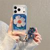 Floral Oil Painting Phone Case for iPhone 17/16 Pro Max/15/14 - Fresh Light Blue Design