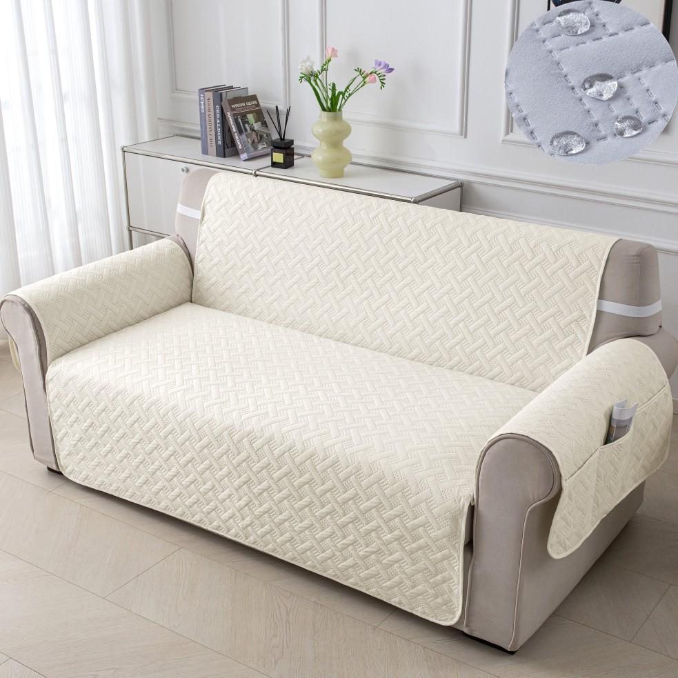 

Sofa Seat Cover with Side Pocket Waterproof Couch Cover for Pets Dogs with Non Slip Backing Couch Protector Sofa Slipcover Single Seat