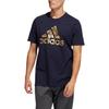 Adidas Gold Logo Printed Round Neck Sports Short Sleeve T-Shirt Men T-Shirt Dark-Blue HE4790