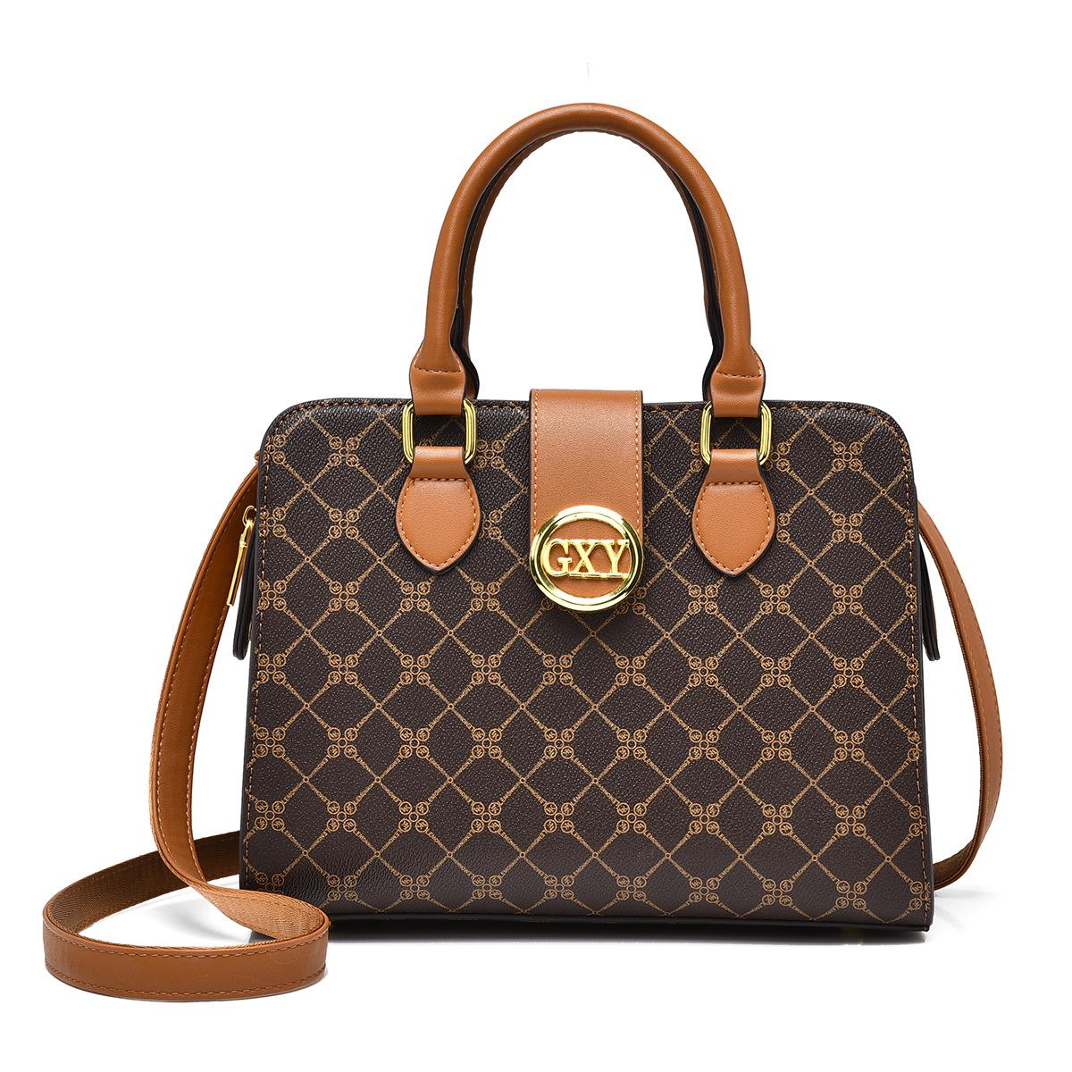 Handbag, Classic Vintage Handbag, Fashionable Contrasting Color Women s Shoulder Bag, Commuting Large Capacity Tote Bag