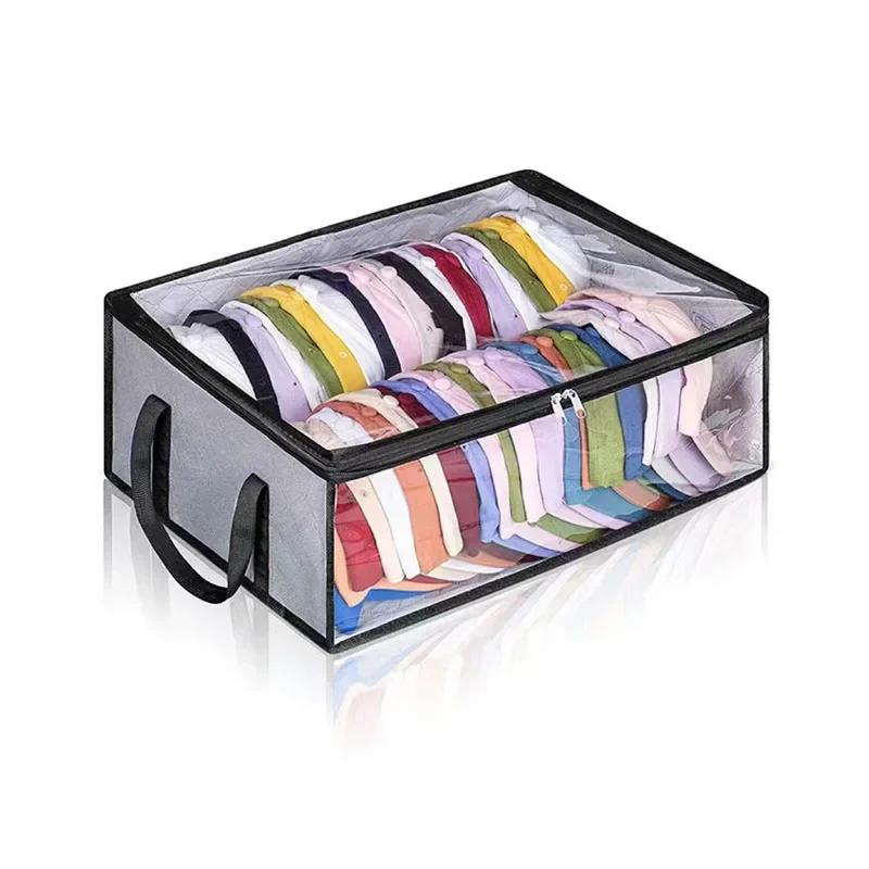 Collapsible Baseball Cap Storage Box, Large Capacity Multifunctional Hat Bag, Can Hold 40 Hats,Suitable for Dormitory Bedroom