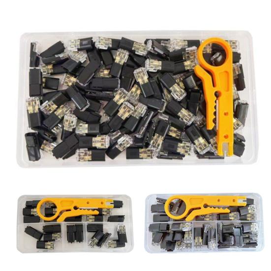 Cable Connector with Wire Stripper Locking Wire Flame Retardant Quick Connector 18-22AWG 2 Pin