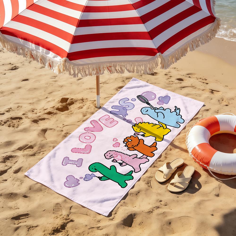 cute funny cartoon art j-Joguman Dinosaur soft Dry Beach Towels Trip Towel swim Summer Holiday Vacation bathing Pool Camp Gift